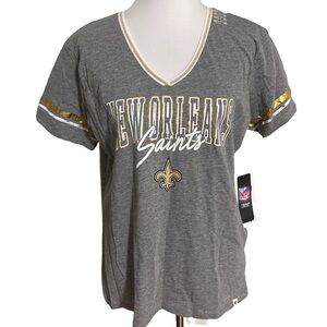 NFL Gray and Gold New Orleans Saints Women's Short Sleeve Tee